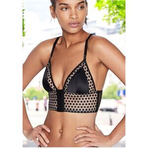 NEW Victoria’s Secret Lace Bra Size S PETITE‎ Luxe Starburst Long Line Triangle